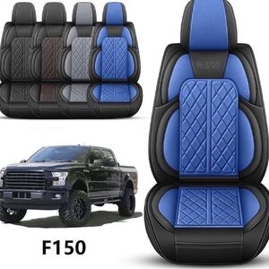 Custom F150 Black and Blue Car Seat Covers
